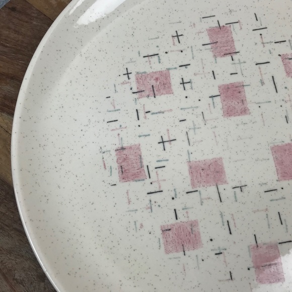 SOLD l 50s MCM Novelty Kitsch Vernon Ware Metlox Tickled Pink Serving Platter - Picture 5 of 15